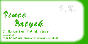 vince matyek business card